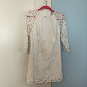 Lilly Pulitzer White embroidered 3/4 sleeve dress